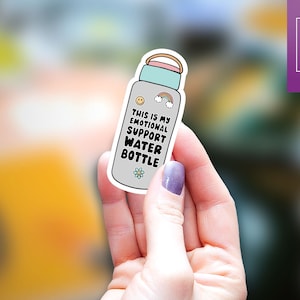 Emotional water bottle Sticker, kindle sticker, mental health sticker, funny journal sticker, Water Bottle Sticker, Decal Laptop Sticker