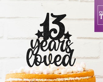 13th Birthday Cake Topper, 13th cake topper, Officially Teenager Cake Topper, officially a teenager party, 13 years loved cake topper