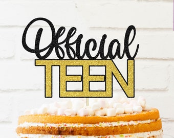 13th Birthday Cake Topper, 13th cake topper, Officially Teenager Cake Topper, birthday, officially a teenager party, teenager, 13th birthday
