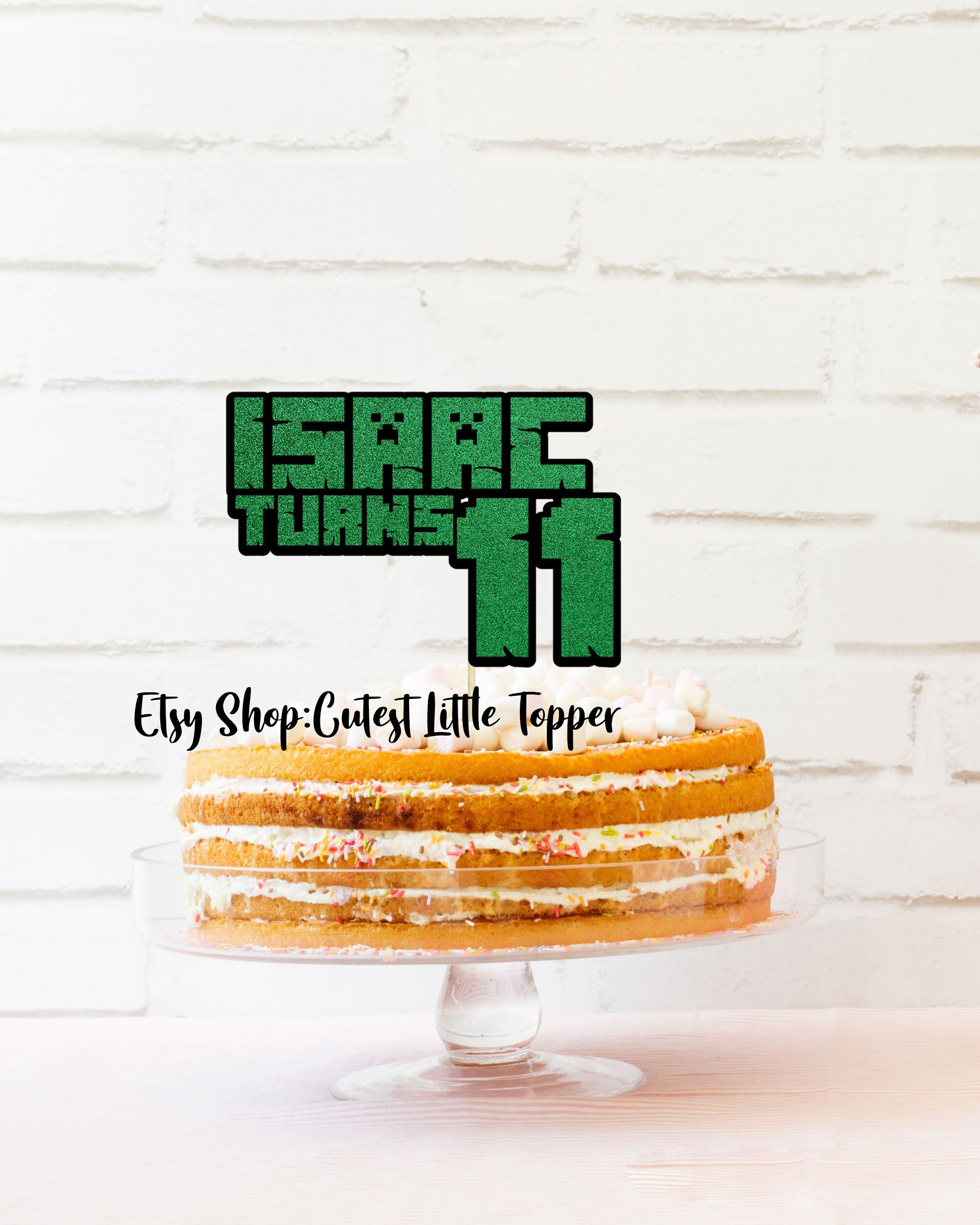 Personalized Minecraft Cake Topper