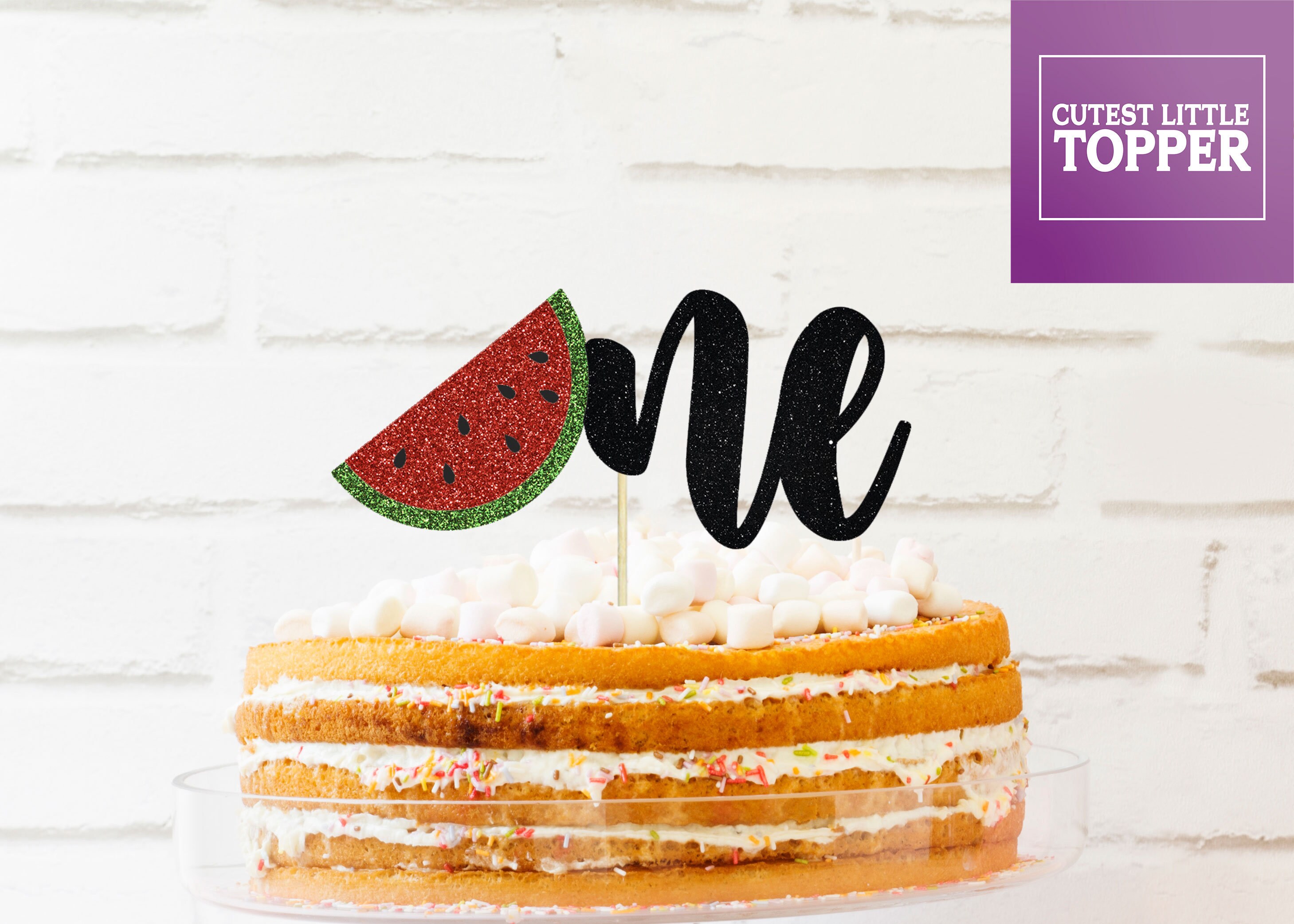 Topper Meilon One in a Melon Cake Topper, Happy Birthday Topper, Cake Topper, One in ...