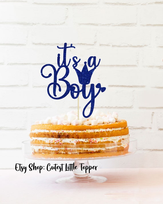 It's a Boy Cake Topper Glitter Cake Topper Baby Shower | Etsy
