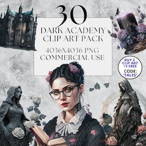Dark Academia Clipart Pack Dark Academia PNG Witch Clipart Fantasy Clipart Watercolor Clipart with Instant Download Full Commercial Use