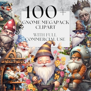 Gnome Clipart Bundle Spring Gnome Design Valentine Gnome Design Valentine Gnome PNG Spring Gnome PNG Instant Download Full Commercial Use