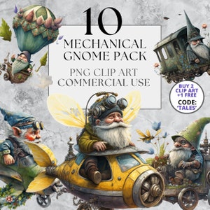 Mechanical Gnome Clipart Fantasy Gnome Clipart Fairytale Clipart Fantasy Clipart Watercolor Gnome Clipart Instant Download Commercial Use