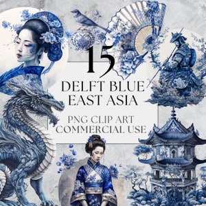 Delft Blue East Asia Clipart Fantasy Clipart Delftware Clipart Oriental Clipart Instant Download Full Commercial Use Delft Blue PNG
