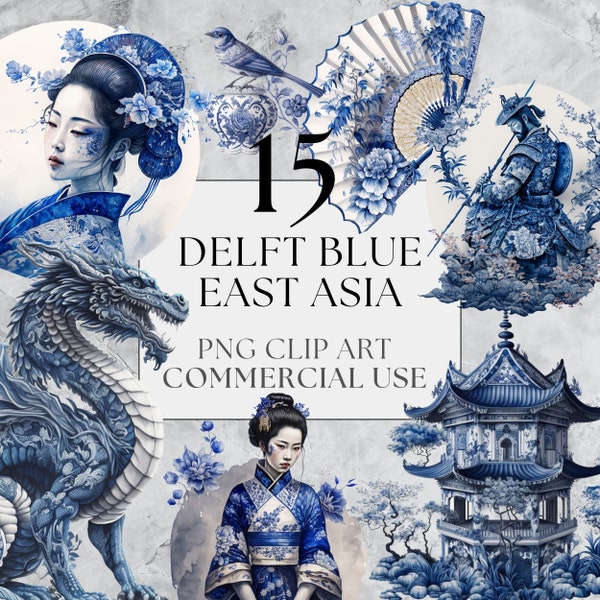 Delft Blue East Asia Clipart Fantasy Clipart Delftware Clipart Oriental Clipart Instant Download Full Commercial Use Delft Blue PNG