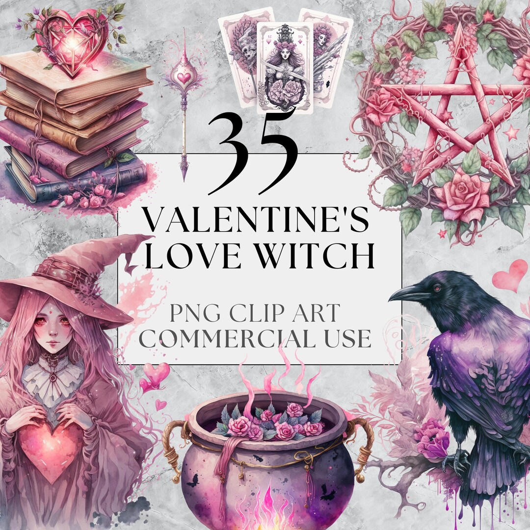 Valentines Witch Clipart Valentine Clipart Love Witch for Valentine