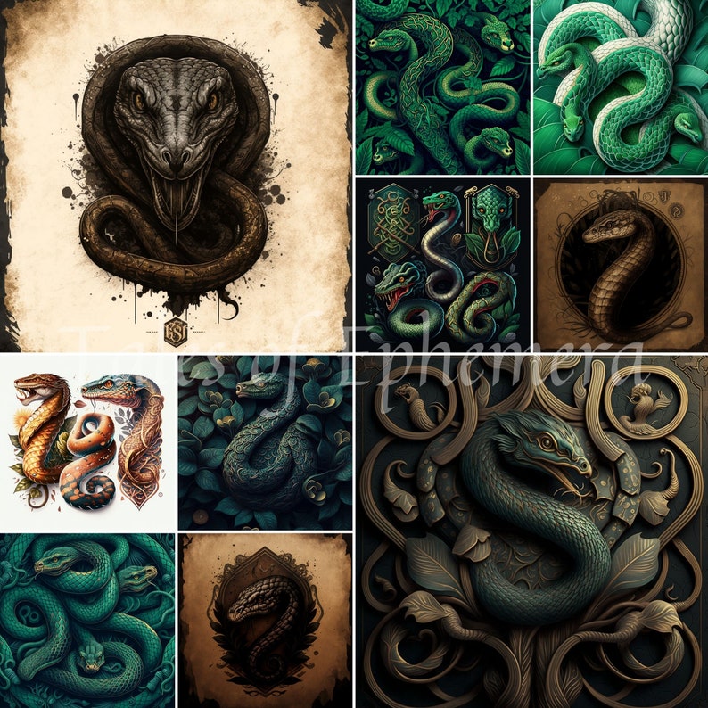 Puthon Snake Collage Textures of Snakes | Digital Paper | Printable Backgrounds for Instant ...