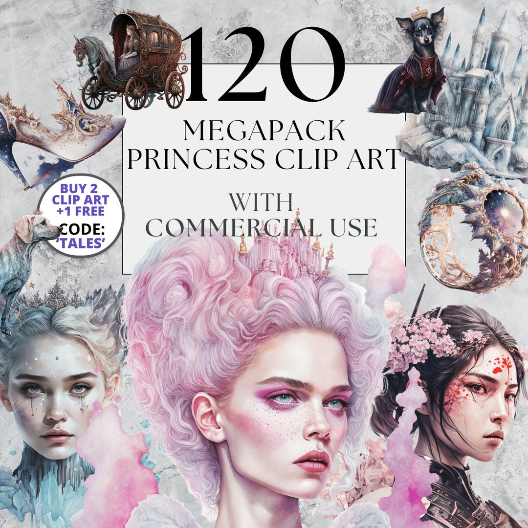 Princess Clipart Bundle Fantasy Princess PNG Fairytale Princess Clipart ...