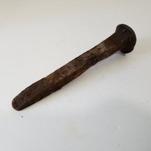RAILROAD SPIKE - Old and Rusty Railroad Spike - Spike - Railroad Memorabilia - Steampunk Decor - Steampunk Art - Industrial Art Decor