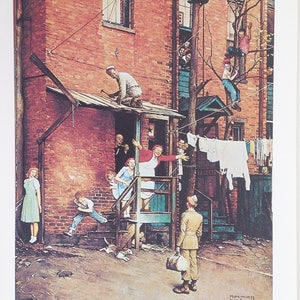 Norman Rockwell - Norman Rockwell Poster - Copy of Norman Rockwell Print - Homecoming GI 1945 - Classic Norman Rockwell Reprint Poster