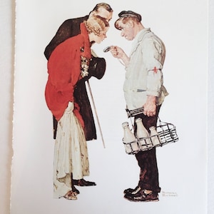 Norman Rockwell - Norman Rockwell Print - Copy of Norman Rockwell Print - The Milkman and the Young Couple 1935 - Norman Rockwell Poster