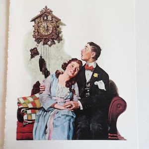 Norman Rockwell - Norman Rockwell Print - Courting Couple at Midnight 1919 - Classic Rockwell Art Poster