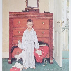 Norman Rockwell - Norman Rockwell Print - Copy of Norman Rockwell Print - Discovering Santa