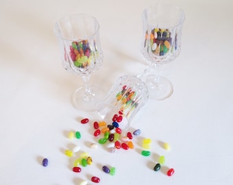 Vintage kristallvinglas - set med tre glas