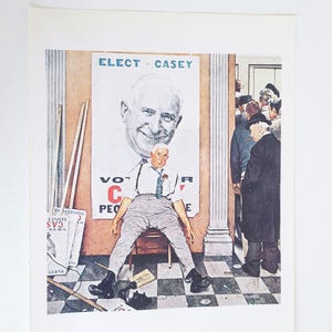 Normal Rockwell - Norman Rockwell Print Befor and After 1958 - Election Poster - Normal Rockwell Reprint Poster - Norman Rockwell Classic