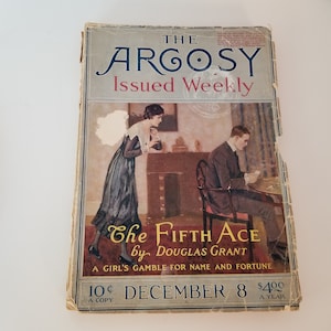 THE ARGOSY - 1917 Argosy Magazine of Stories - Antique Magazine - Antique Argosy Weekly Publication - Short Stories - Turn of the Century