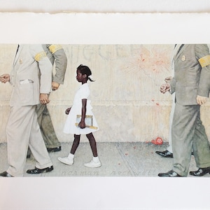 The Problem We Live With 1964 - Vintage Norman Rockwell Reprint Poster - Saturday Evening Post Vintage Norman Rockwell - 1960&#39;s Human Rights