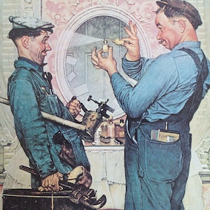 Norman Rockwell - Norman Rockwell Print - Copy of Norman Rockwell Print - The Plumbers - 1951