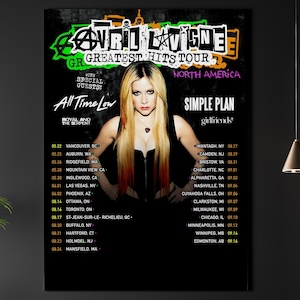 Avril Lavigne REPRODUCTION Gig Poster Matte A3 A4 Art Print. Greatest Hits Tour. North America. Concert. Heaven/Hell Pop Punk Metal