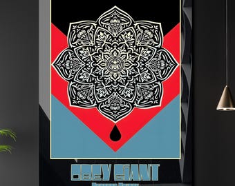 OBEY The Lotus A3 A4 Fine Art Print. Classic Shepard Fairey Design. Obey Giant. Street Art. Graffiti.
