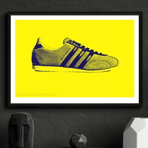 Classic ADIDAS Wales Bonner Japan Sneakers A3 A4 Matte Fine Art Print. Sneakers, Shoes, Trainers. Classic Kicks Vector Art