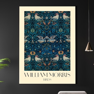 William Morris Birds Pattern A3 A4 Matte Art Print - Classic British Vintage Home Decor Wallpaper Patterns - Master Designer Cotswolds Home
