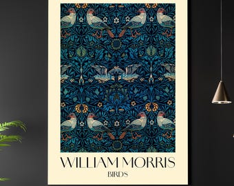 William Morris Birds Pattern A3 A4 Matte Art Print - Classic British Vintage Home Decor Wallpaper Patterns - Master Designer Cotswolds Home