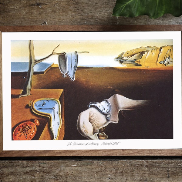 La persistance de la mémoire par Salvador Dali A4 A3 Matte Fine Art Print. Peinture vintage classique par un vrai maître surréaliste. Le temps fond frère