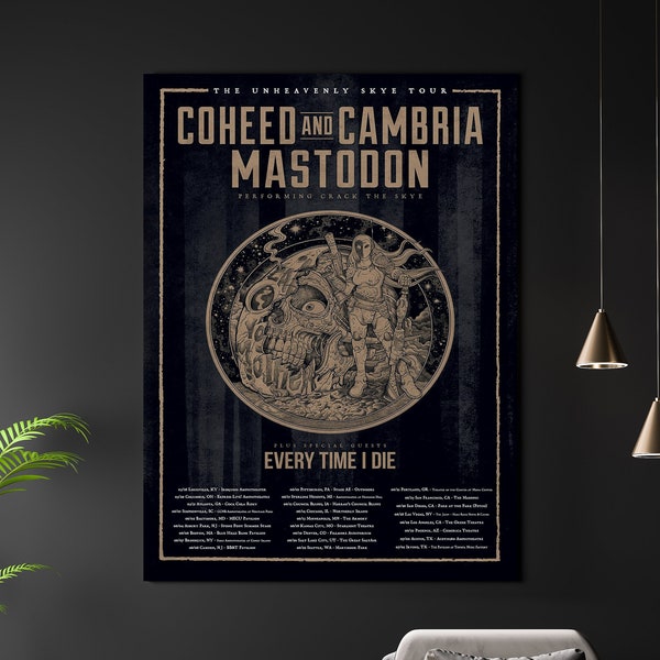 Coheed And Cambria The Unheavenly Skye Tour REPRODUCTION Gig Poster Matte A3 A4 Art Print. Metal Rock Hardcore. Concert Poster Download Fest