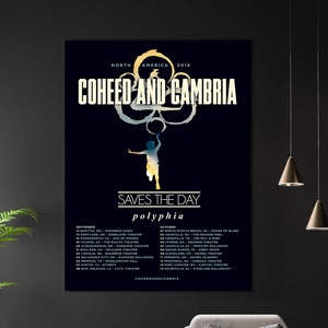 Coheed And Cambria North America Tour 2016 REPRODUKCJA Plakat koncertowy Matowy A3 A4 Wydruk artystyczny. Metal Rock Hardcore. Plakat koncertowy. Pobierz Fest
