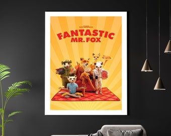 Fantastic Mr Fox Movie Poster A3 A4 Matte Fine Art Print. Pop Culture Retro TV Film Wes Anderson George Clooney Roald Dahl