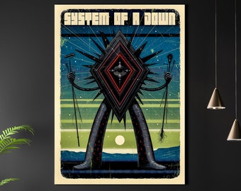 SOAD Poster Matte A3 A4 Art Print. System Of A Down Vintage Rock Metal Concert. Serj Tankien. Heavy Metal Rock Punk Download. Toxicity