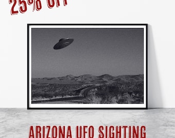 Arizona UFO Sighting A3 A4 Matte Art Print -  Alien Art - The Best UFO Photograph Ever Taken. CIA MI5 - 3I/Atlas - Lazar - Real Photo