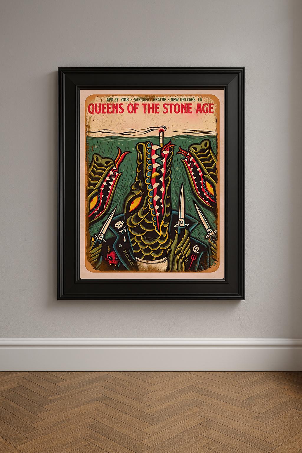 QOTSA REPRODUCTION Gig Poster Matte A3 A4 Art Print. Queens of the