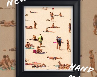 Beach Daze A3 A4 Fine Art Print. Minimal Coastal Landscape. Classic Summer Scene Photograph. Sunbathing Retro Exotic Chic Wall Art