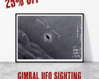 Gimbal UFO Sighting A3 A4 Matte Art Print -  Alien Art - The Best UFO Photograph Ever Taken. CIA MI5 - 3I/Atlas - Fravor - Real Photo