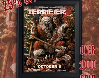 Terrifier 3 Movie Poster A3 A4 Fine Art Print. Classic Modern Horror. Art The Clown. Halloween Nights