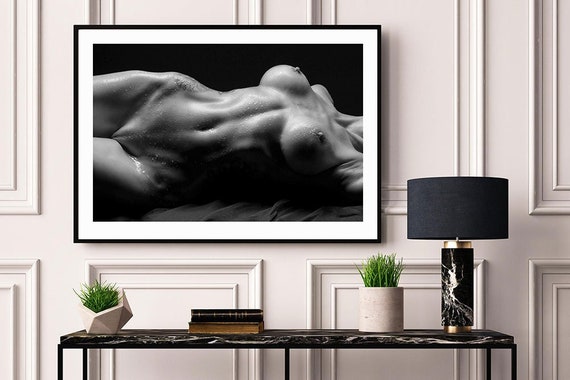 Wet Erotic Nudes - Erotic Wet Nude Black and White Photograph A3 A4 Matte Fine - Etsy