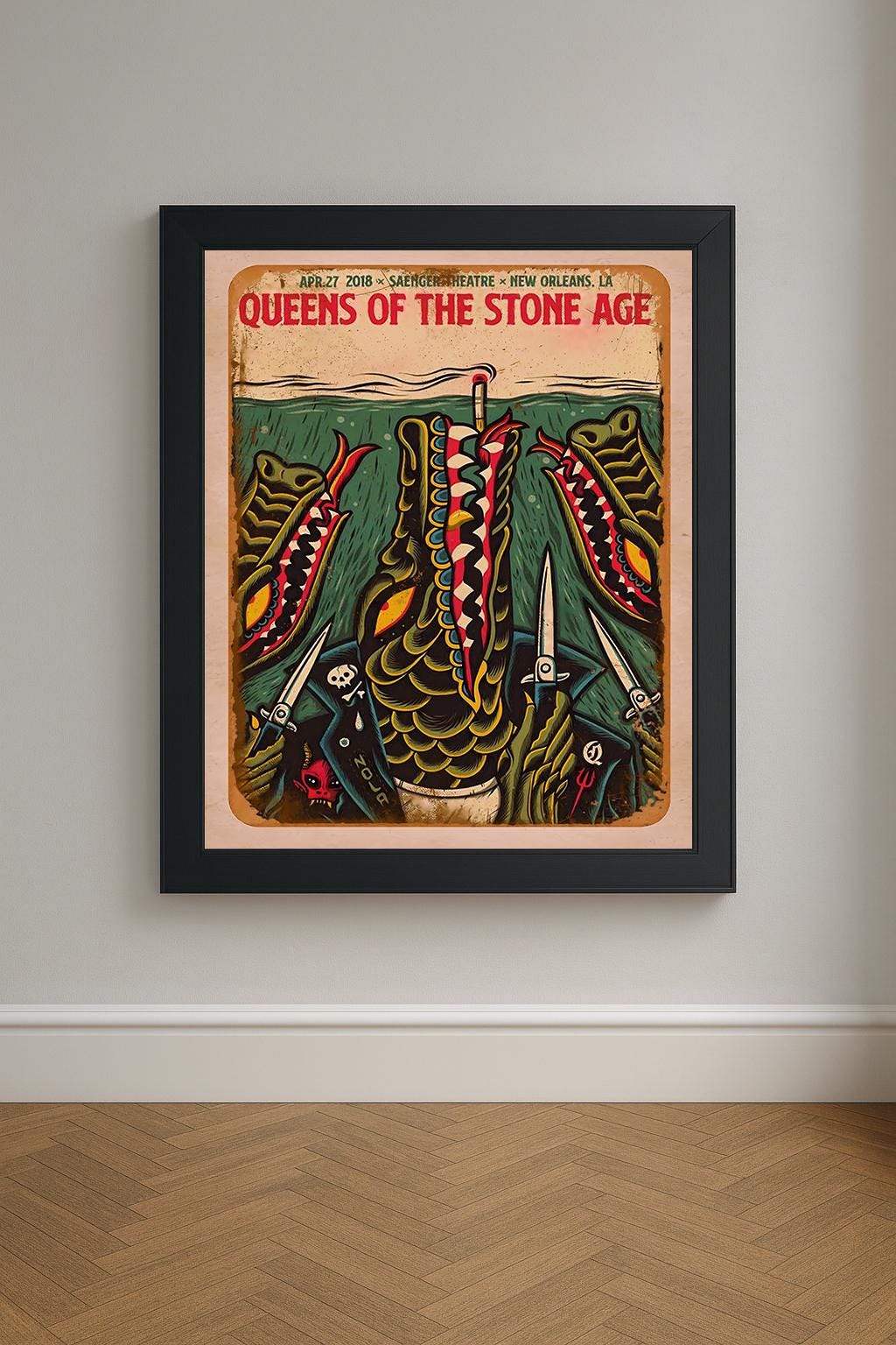 QOTSA REPRODUCTION Gig Poster Matte A3 A4 Art Print. Queens of the