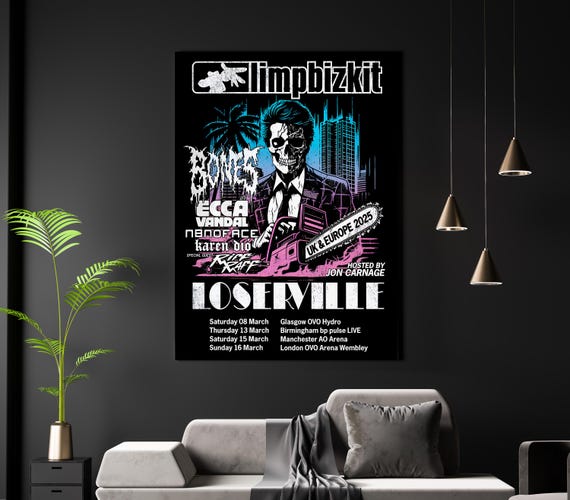 Limp Bizkit REPRODUCTION Gig Poster Matte A2 A3 A4 Art Print. UK
