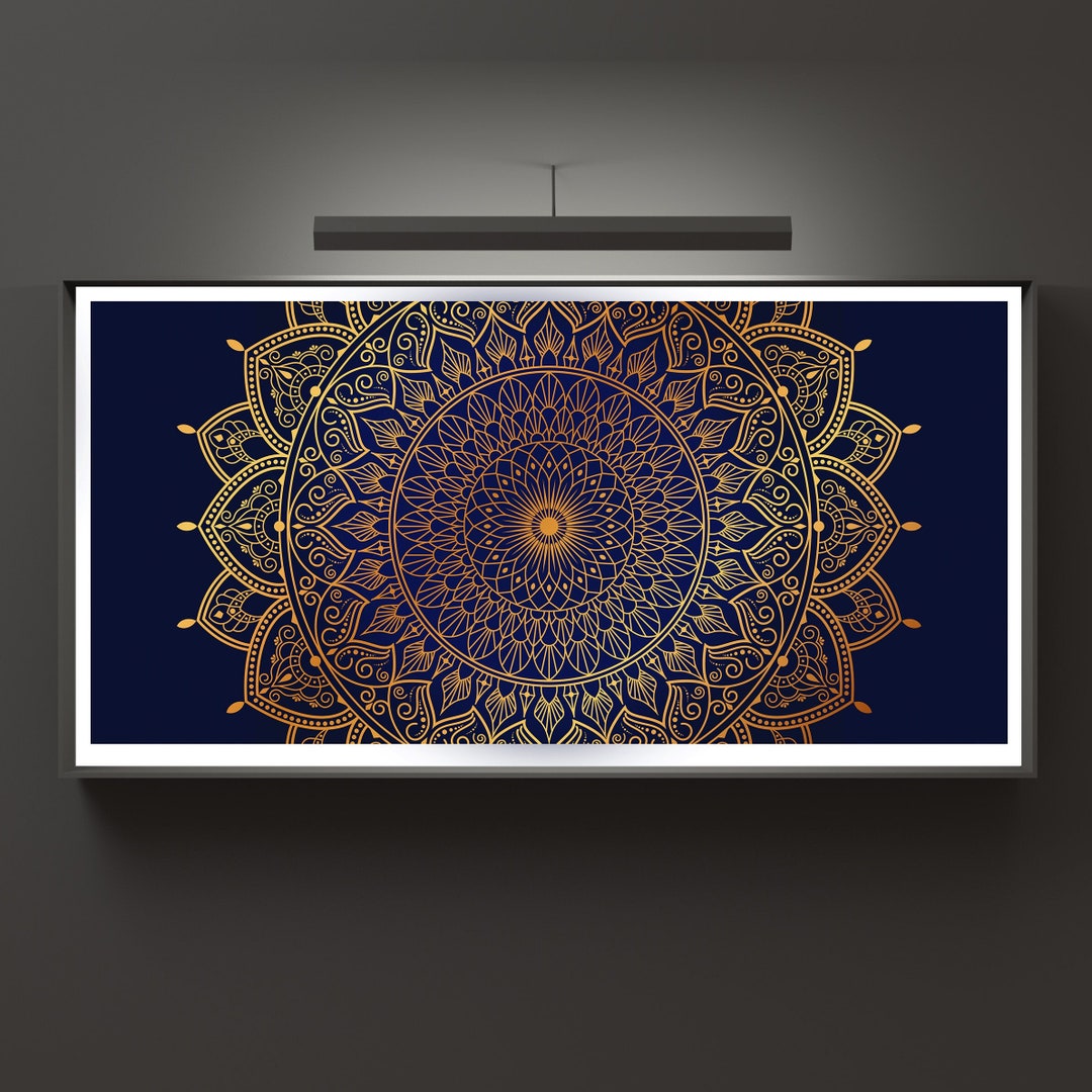 Gold Mandala Art Print: Sacred Geometry, Yoga Decor (25.5 X 12.9 Inches ...