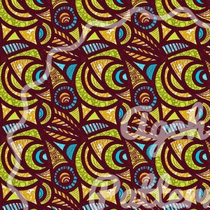 Peut inclure: Motif abstrait sans couture avec un motif répétitif de formes géométriques jaunes, vertes, bleues et brunes. Le motif est parfait pour les tissus, les papiers peints ou d'autres projets décoratifs.