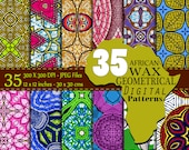 AFRICAN Wax Patterns pack of 35 Africa - digital paper scrapbook - printable Il_170x135