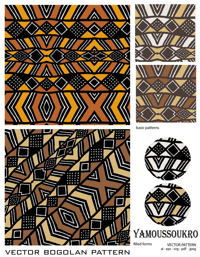AFRICAN BOGOLAN Vector Pattern AI Jpeg Svg Svgz Pdf Eps Files - Etsy