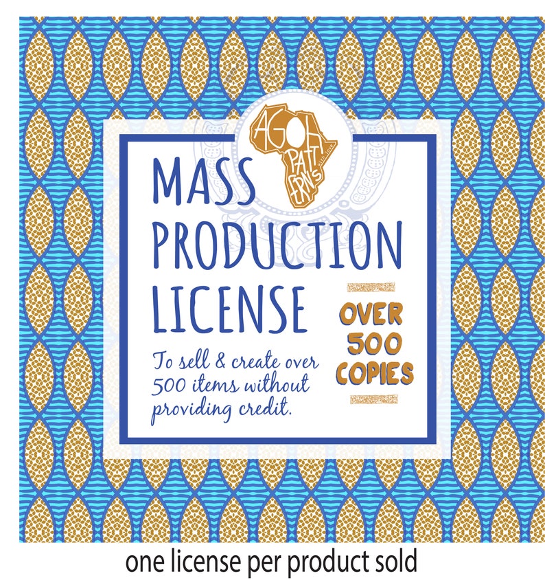Mass Production License for 501 and more copies sold image 1