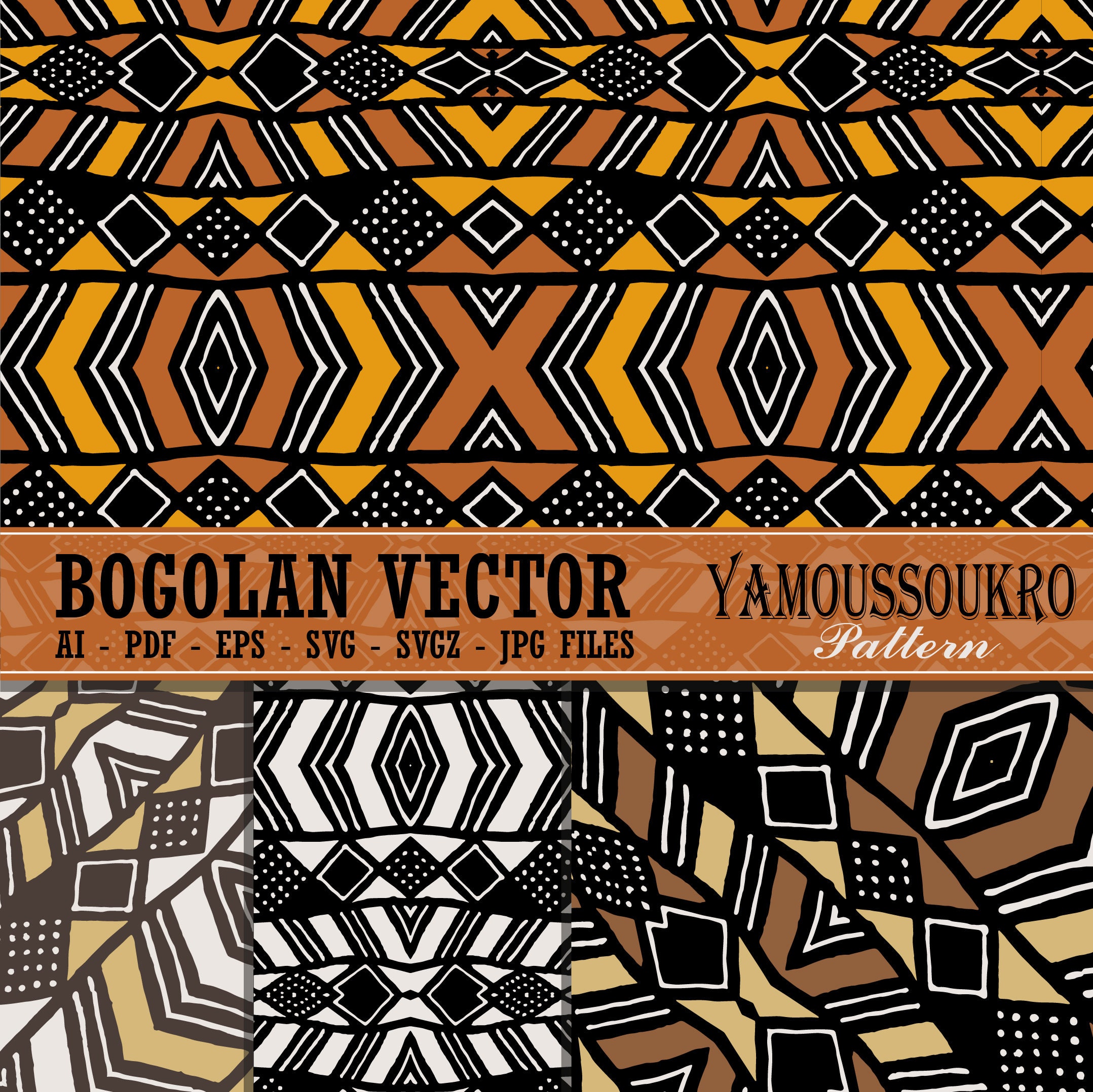 AFRICAN BOGOLAN Patterns Pack of 99 Files - Africa - Digital Paper ...