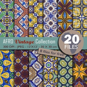 AFRICAN Wax Patterns pack of 35 Africa -  digital paper scrapbook - printable