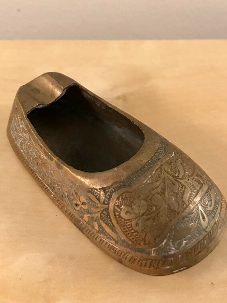 Vintage Brass Shoe Ashtray - Etsy
